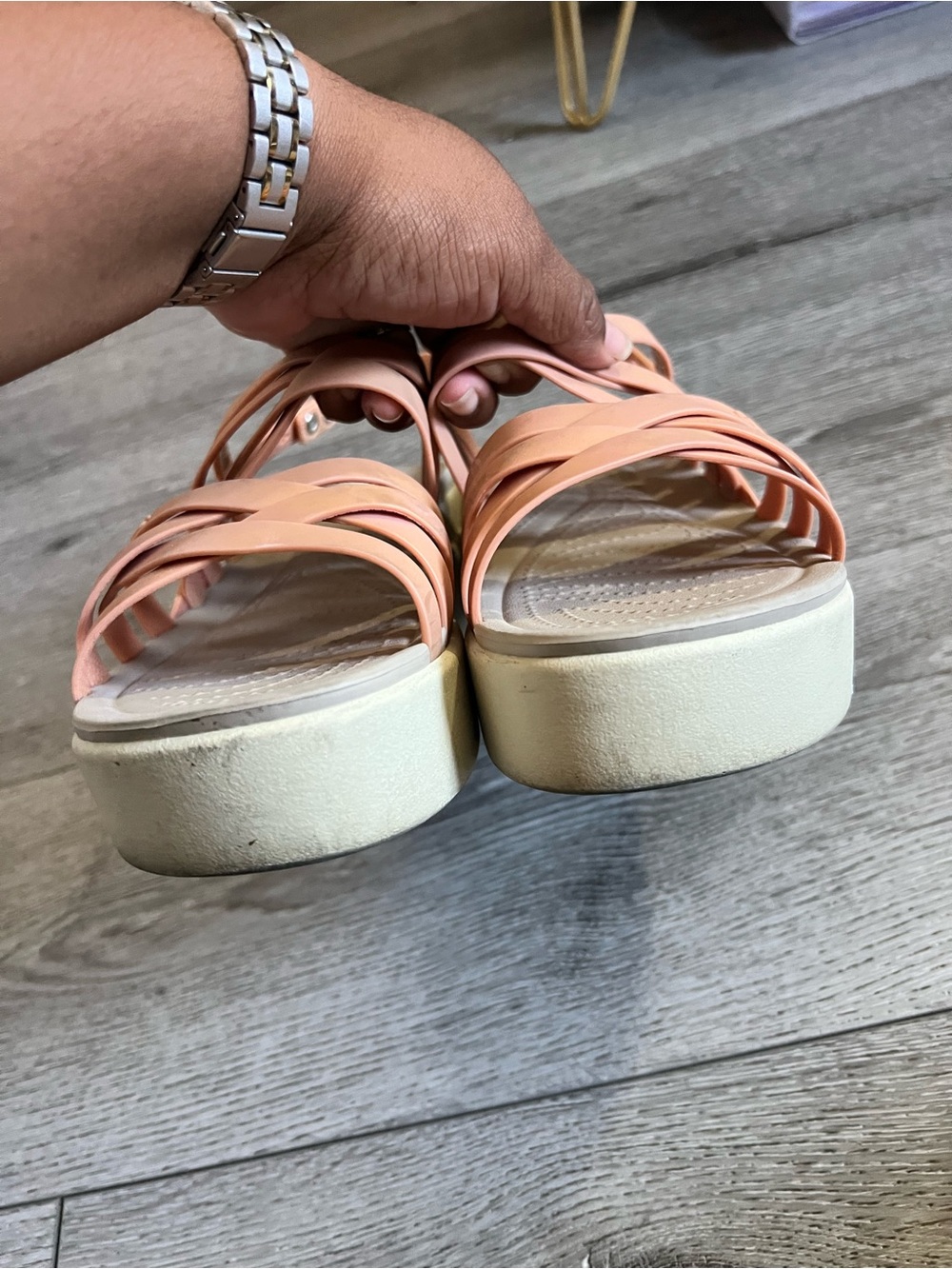 Crocs Literide Brooklyn Strappy Low Wedge Sandals - Picture 5 of 5